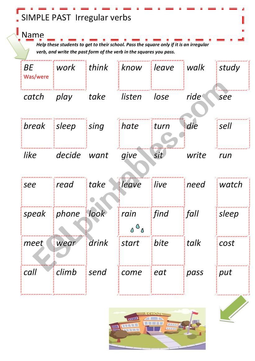 maze 2 Irregular verbs + key  worksheet