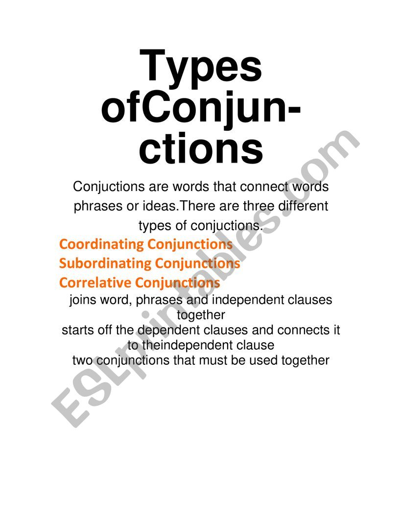 Conjunctions worksheet