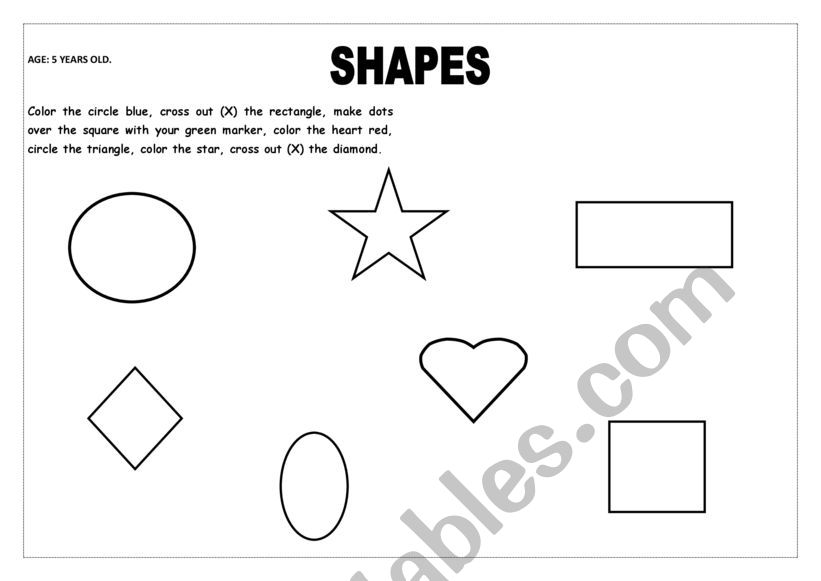 shapes esl worksheet by hadaazul