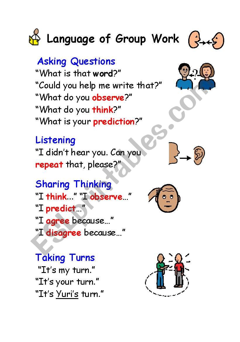 The Language of Group Work worksheet