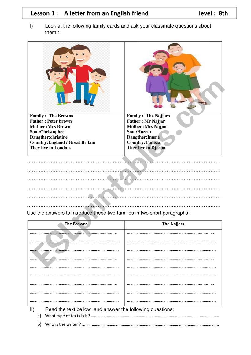 A Letter From An English Friend ESL Worksheet By Hafedhenglish