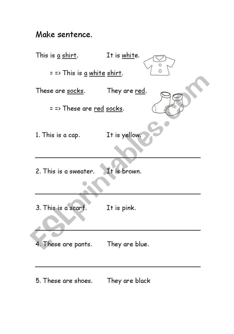 Make sentences worksheet