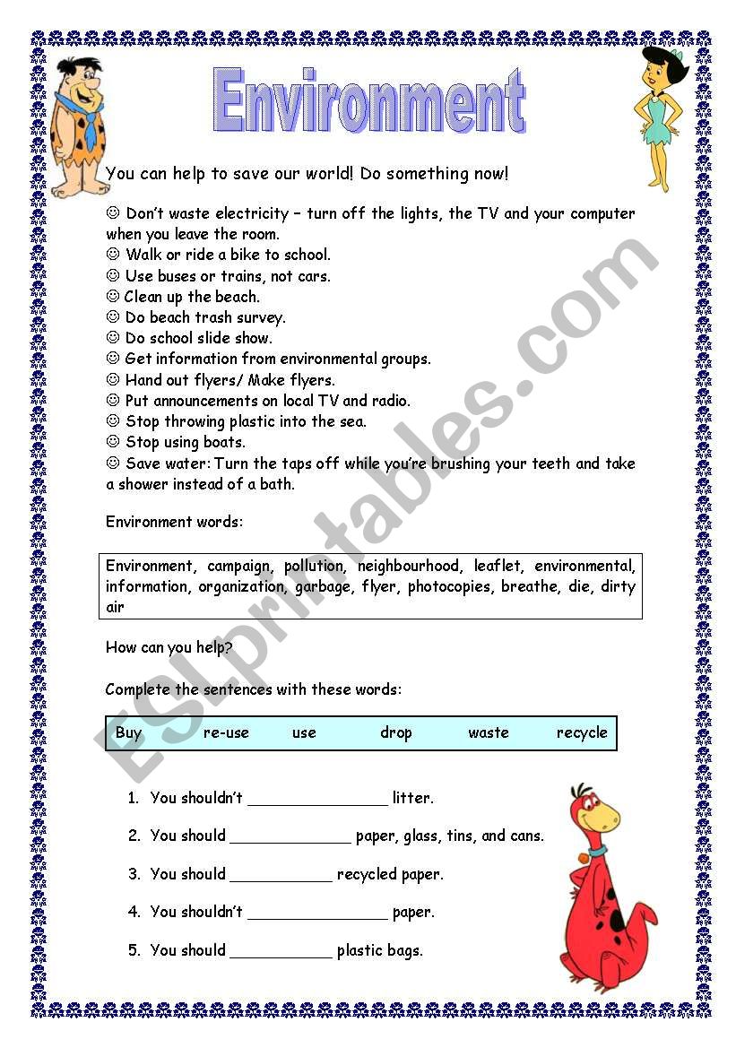 Environment (01.09.08) worksheet