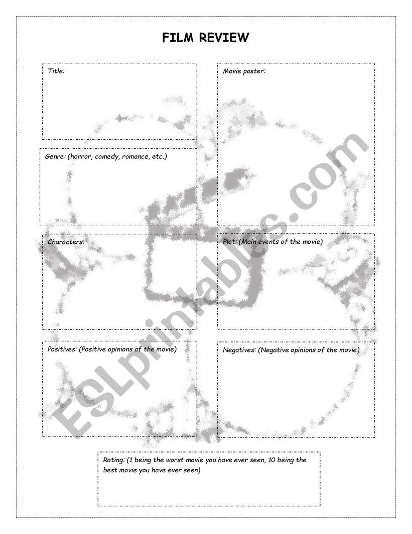 Movie review worksheet