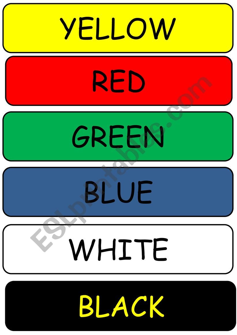 colours worksheet