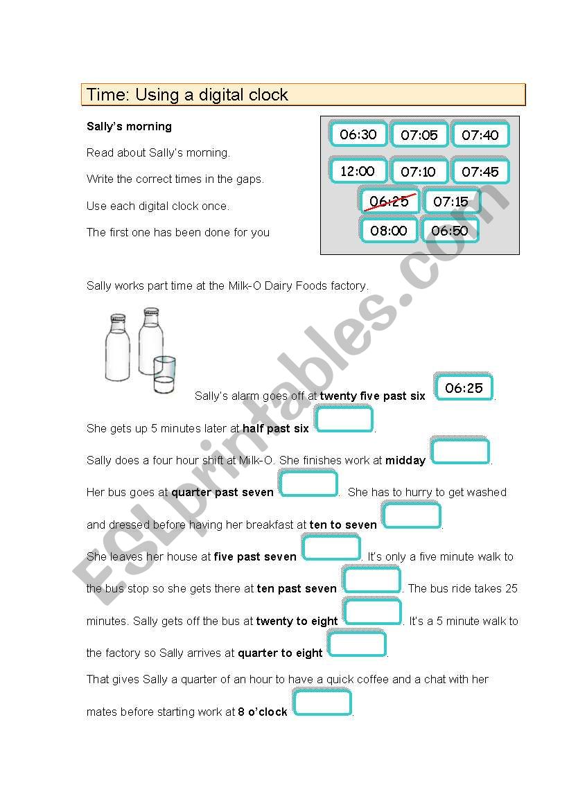 The Time Reading worksheet