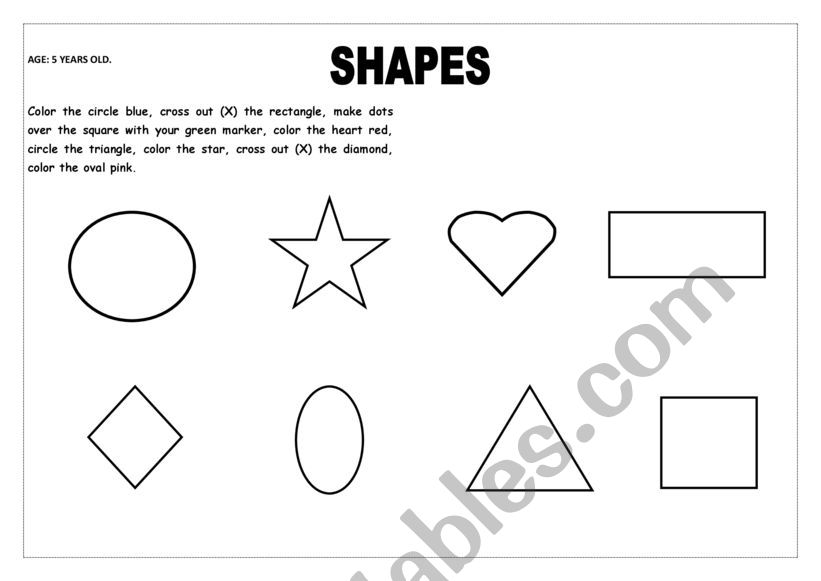 Shapes worksheet