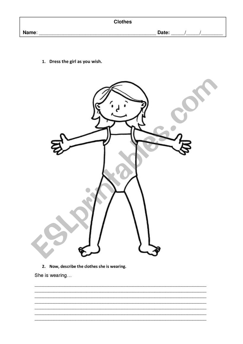 Clothes worksheet