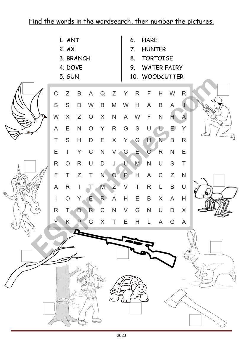 Wordsearch worksheet