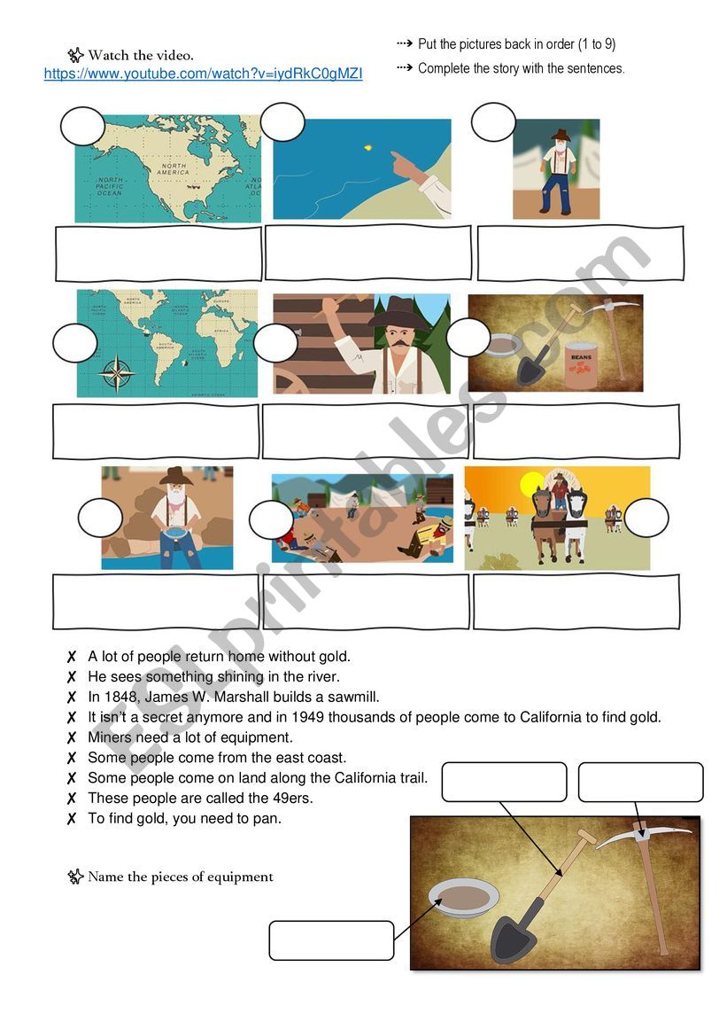 Webquest Gold Rush-  Part 3 worksheet