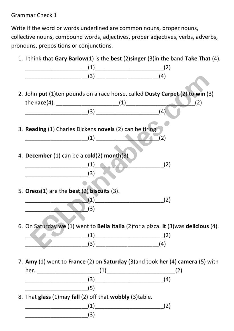 Grammar Check  worksheet