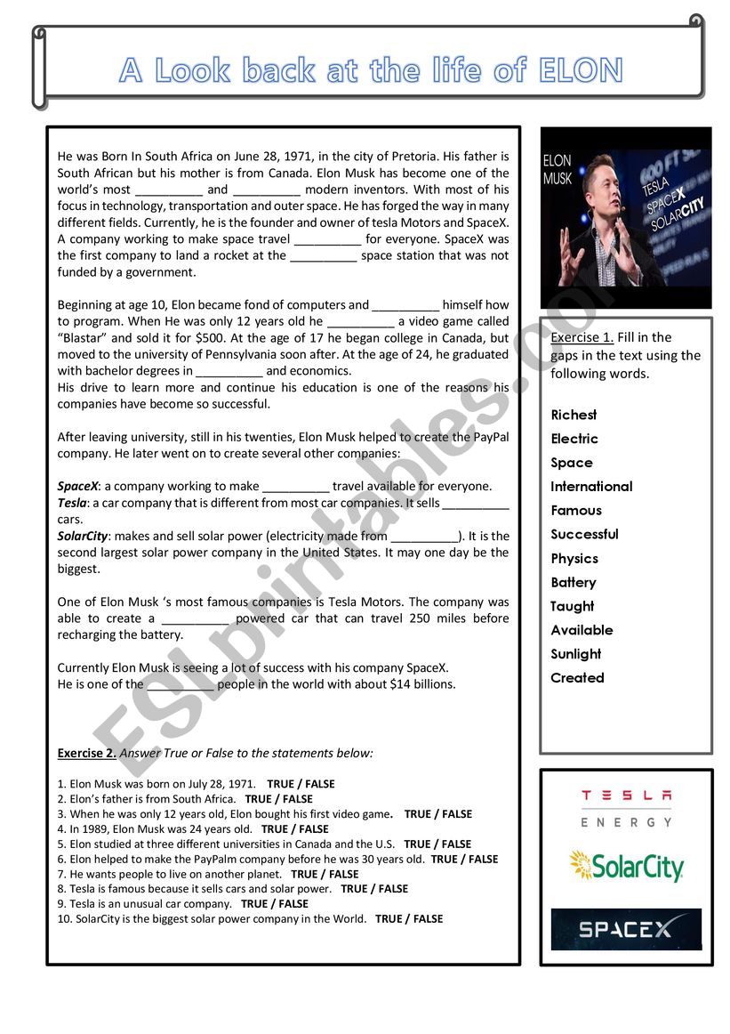 A look back of Elon Musk�s life