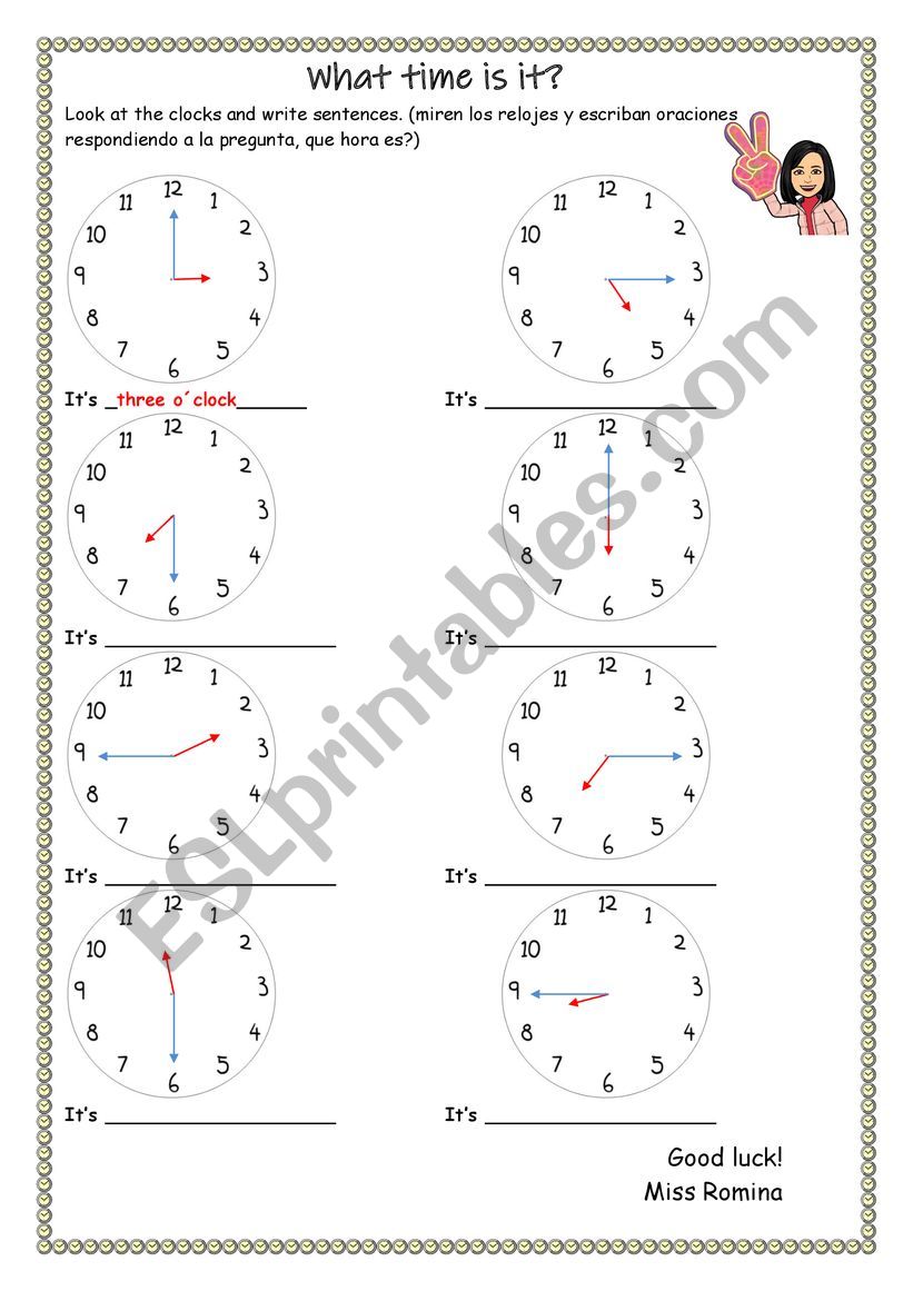 What time is it? worksheet