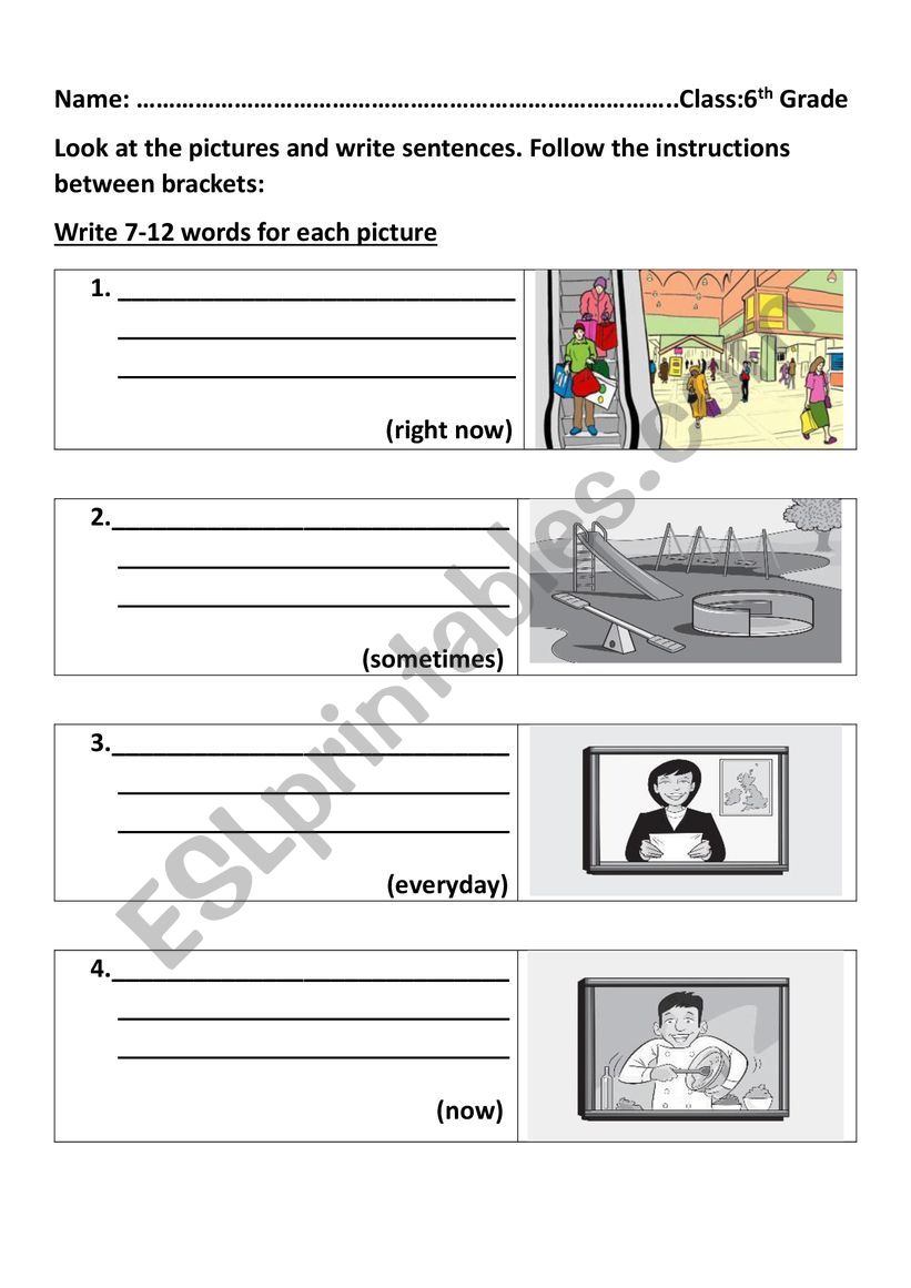 Writing worksheet