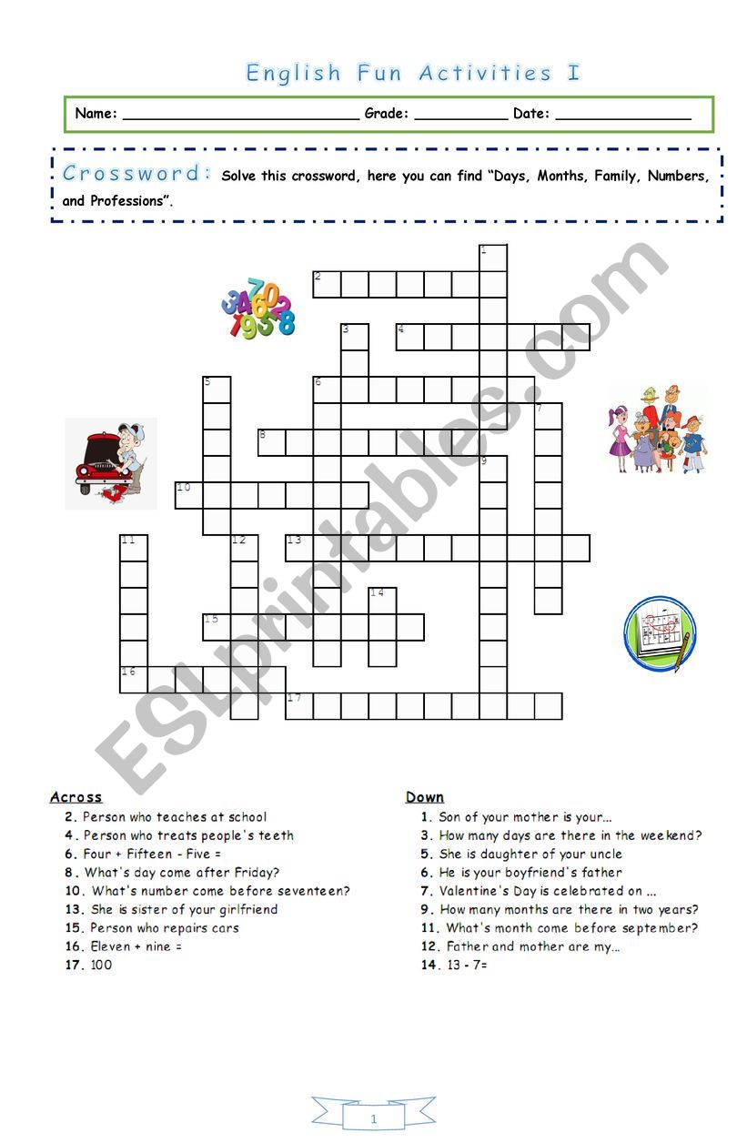 Fun English Activity Worksheet