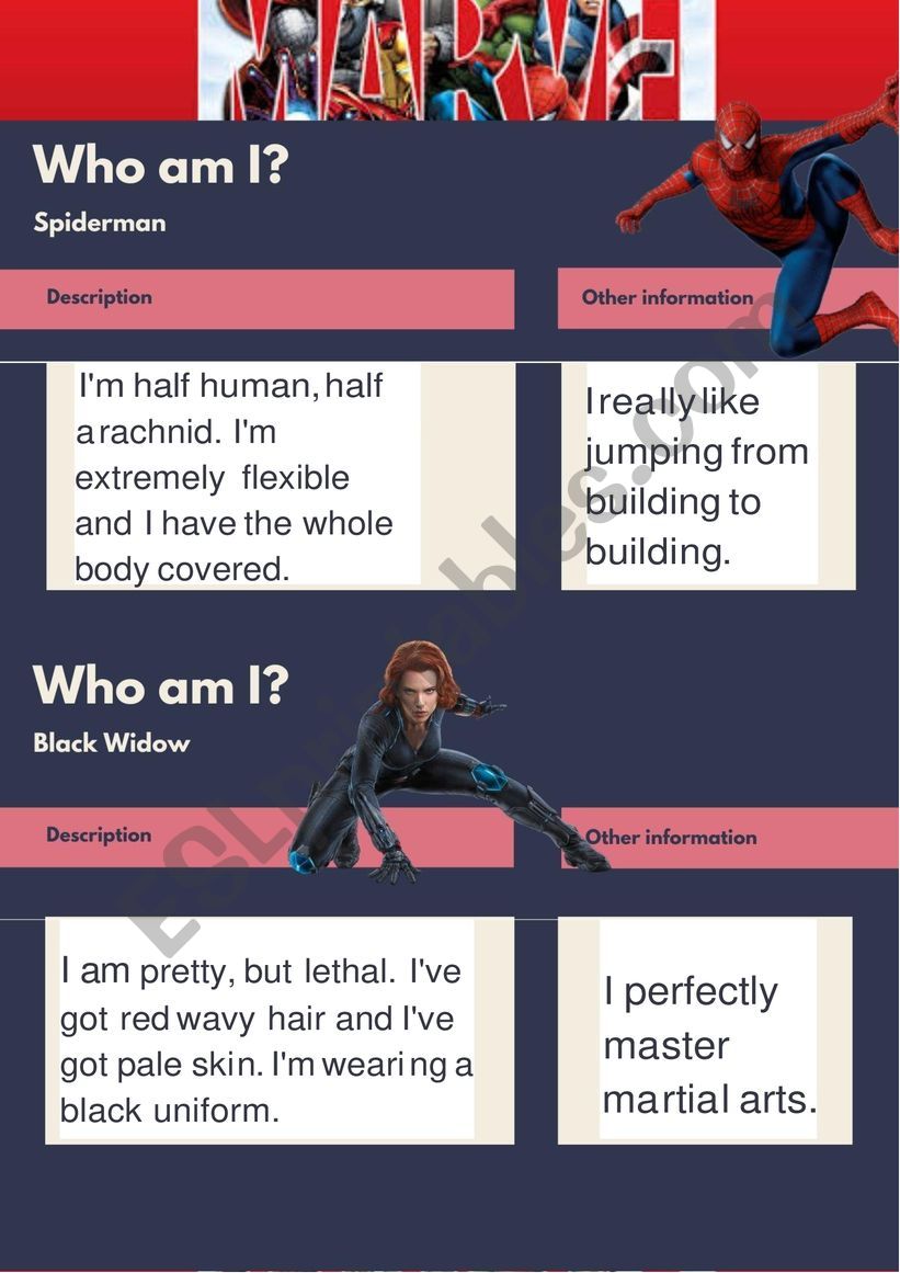 Avengers: Who Am I? Part 4 worksheet