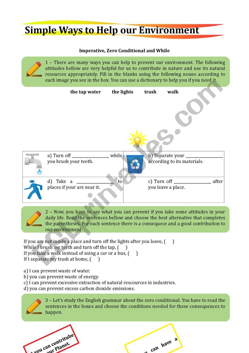 Environmental Issues worksheet