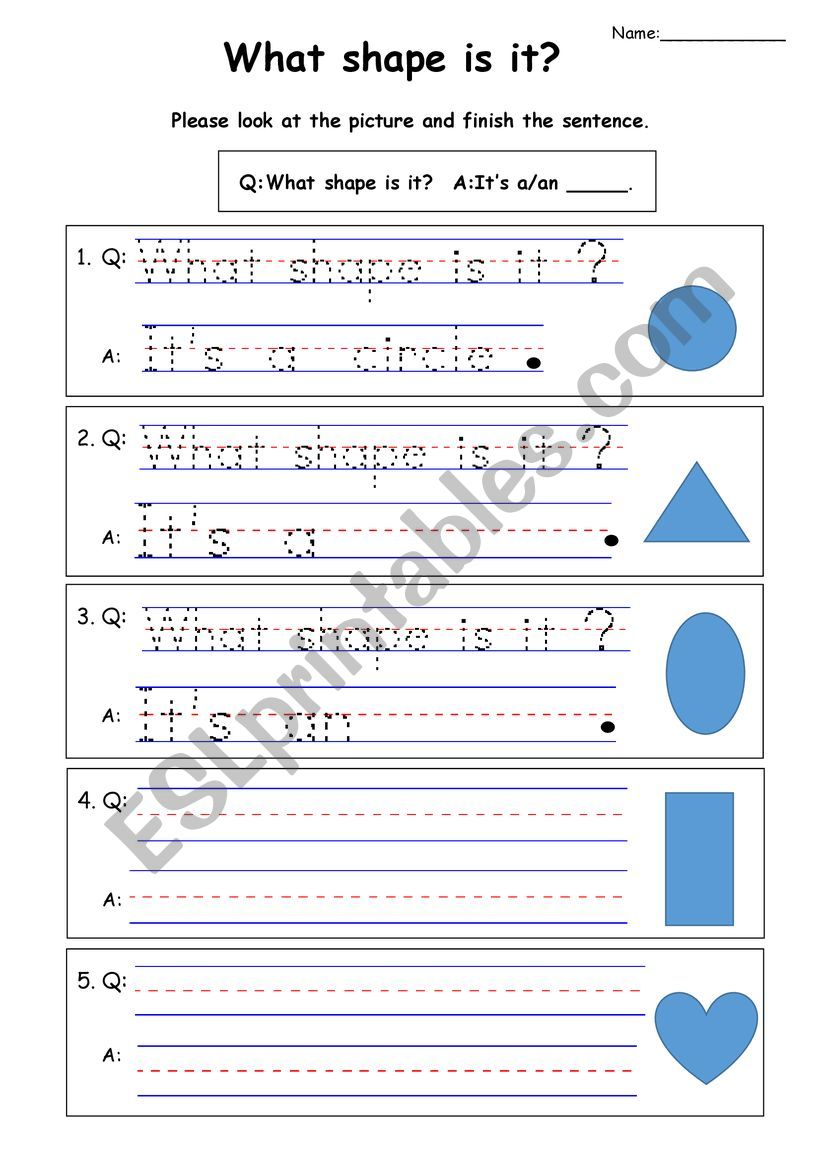 What shape is it? worksheet