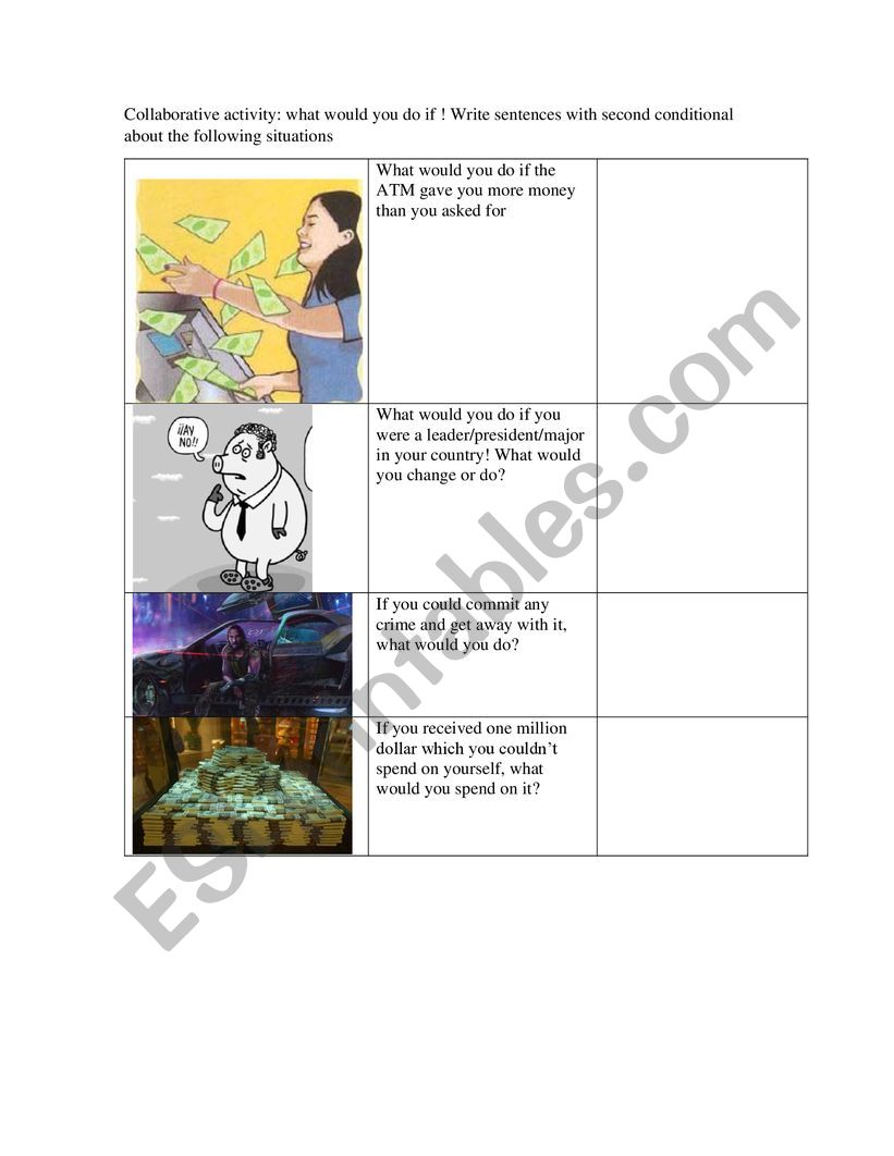 Collaborative activity second conditional