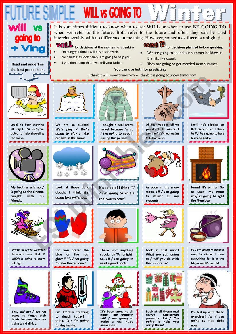 Future WILL vs GOING to with WINTER