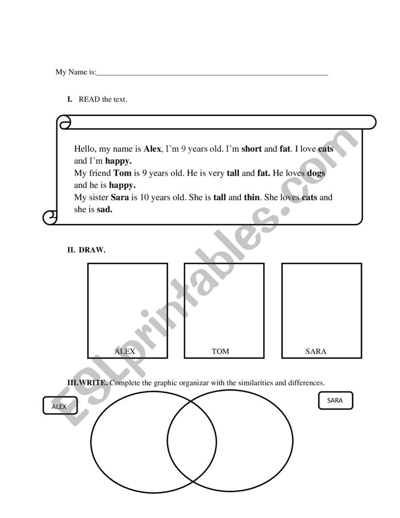 Adjectives Practice worksheet