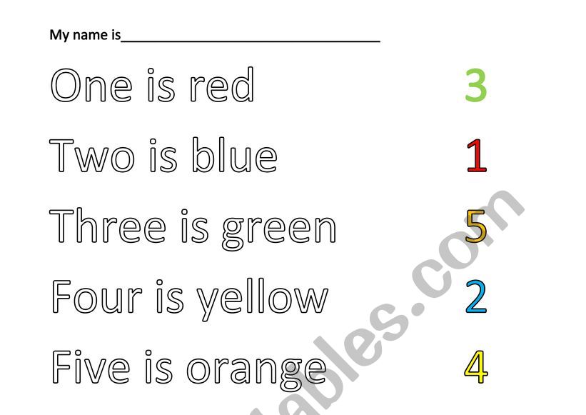 numbers and colors worksheet