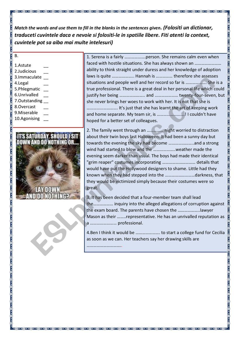 New Words worksheet