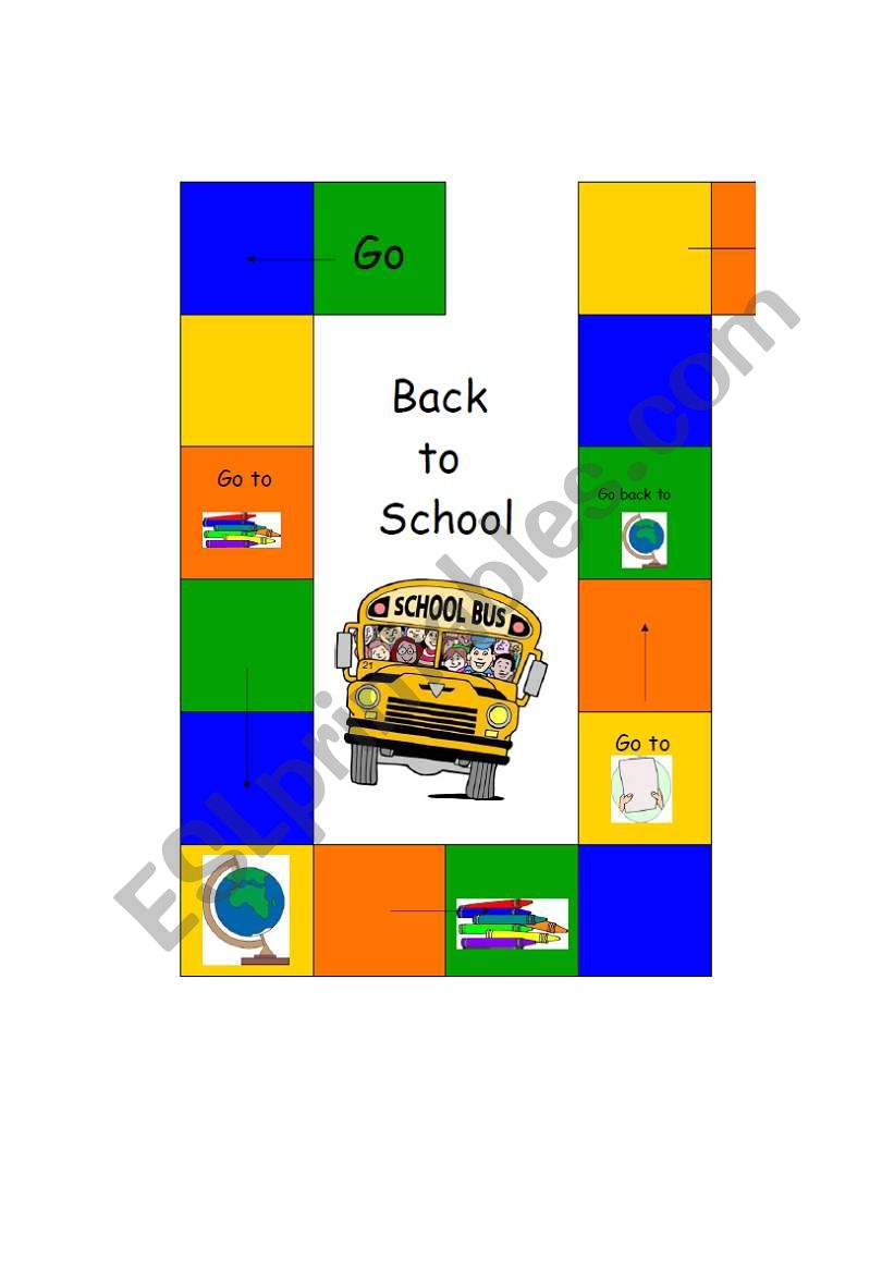 game back to school worksheet