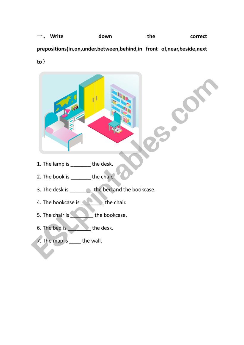 preposition worksheet