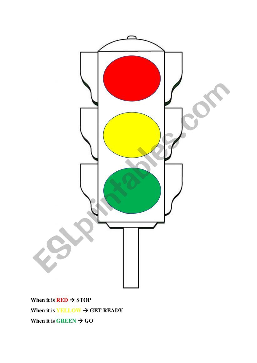 Traffic Lights worksheet