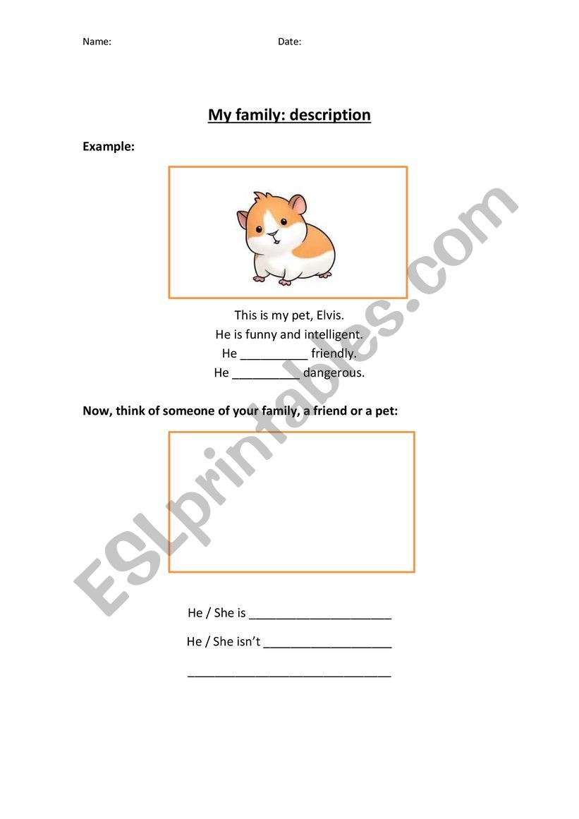 DESCRIPTION worksheet