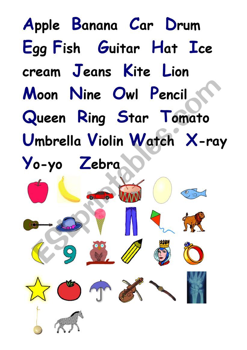 English ALphabet worksheet