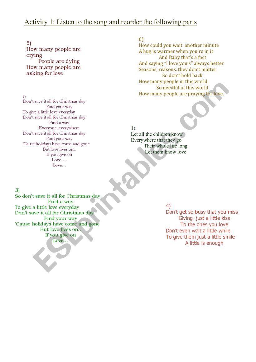 DON�T SAVE IT ALL worksheet