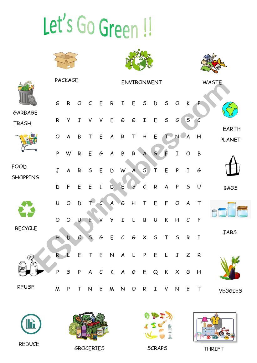 letÃ¯Â¿Â½s go green worksheet