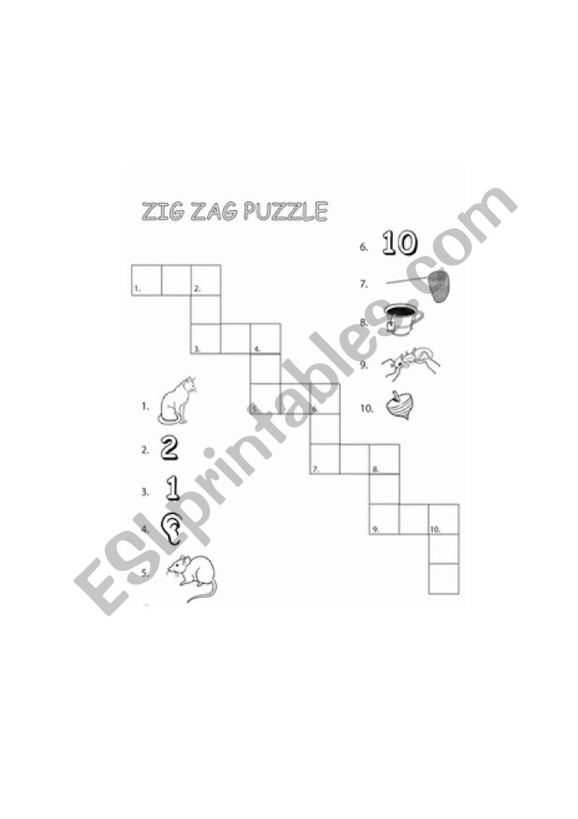 zig zag puzzle worksheet