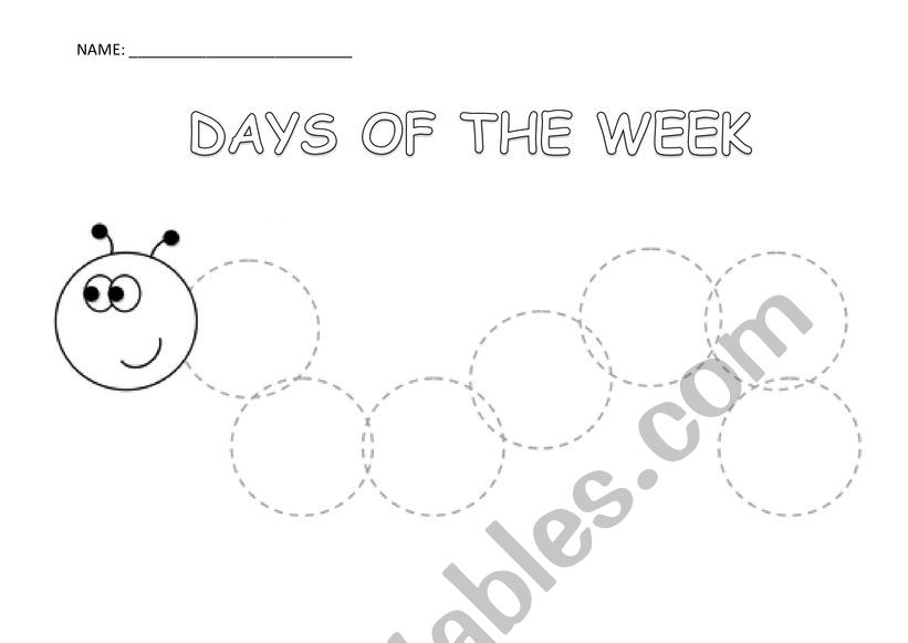 days of the week worksheet