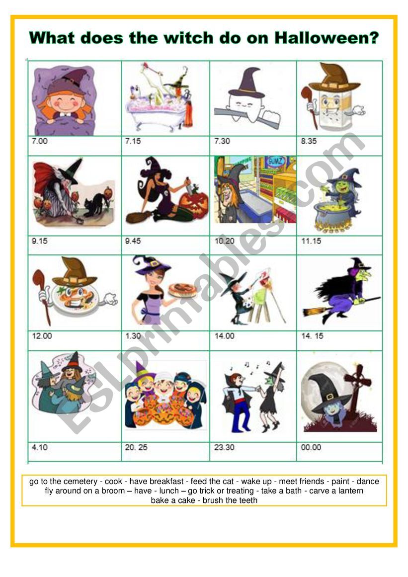 What does the witch do on Halloween? What does the witch do on Halloween?