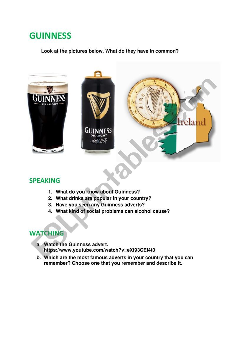Guinnes Beer and Records worksheet