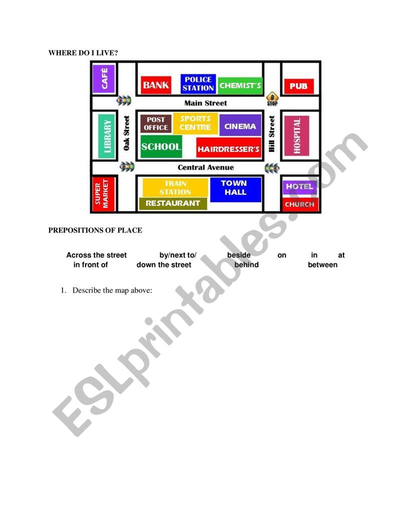 Where do I livre? worksheet