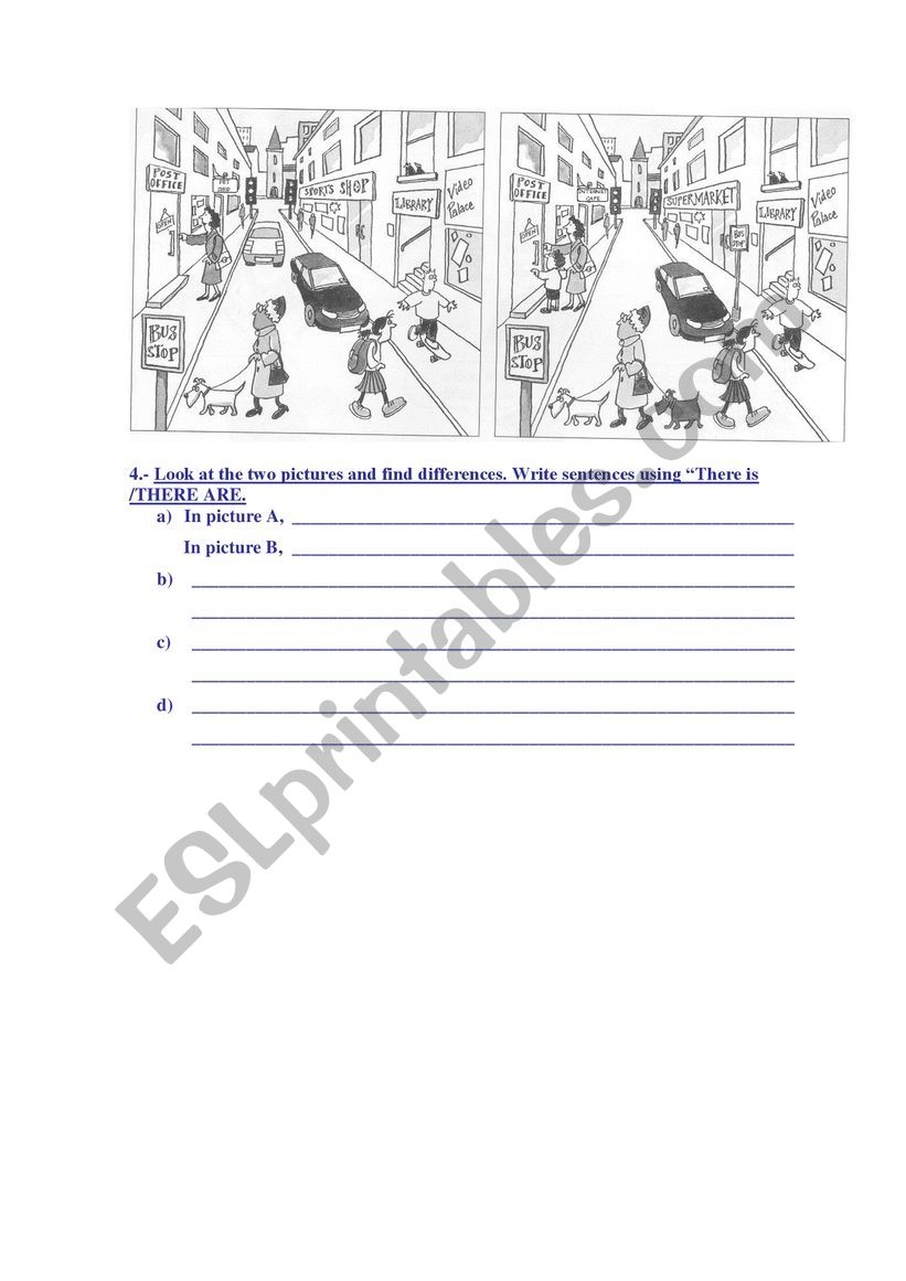 WRITE THE DIFFERENCES worksheet