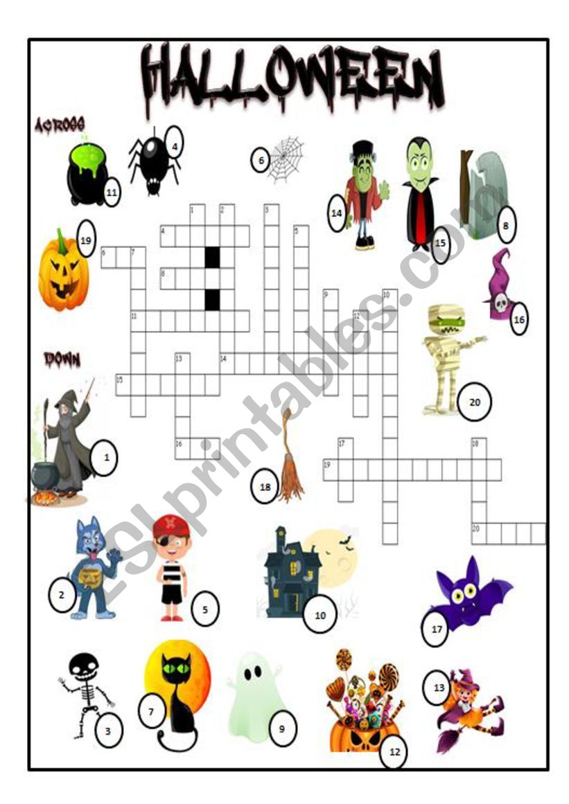 Halloween Word Puzzle Vocabulary