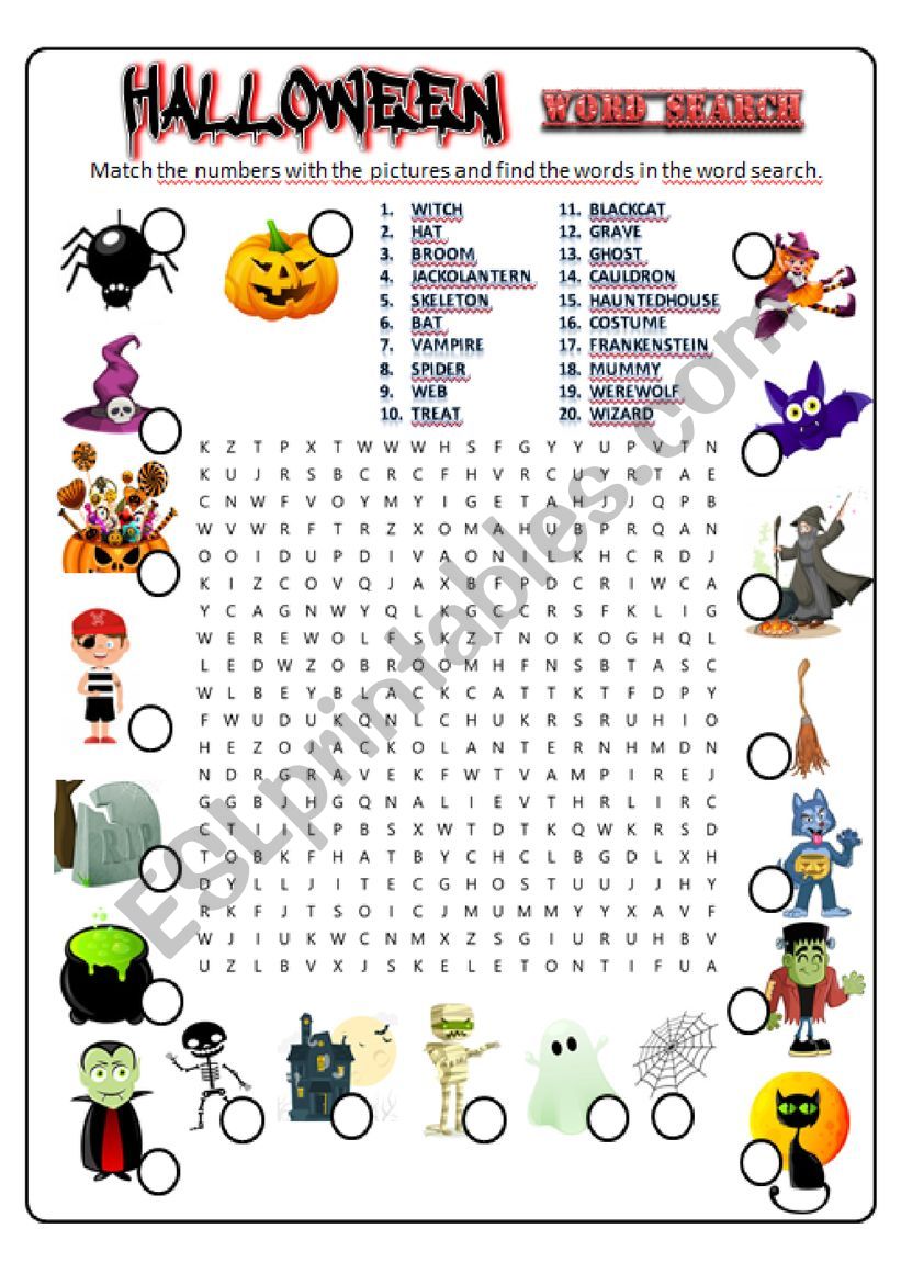 Halloween Word Search worksheet