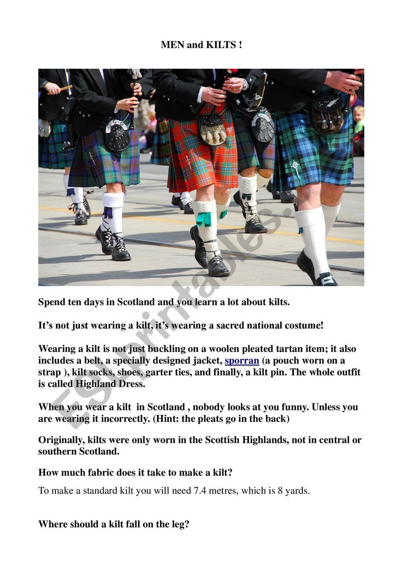 Questions you could ask about kilts and men