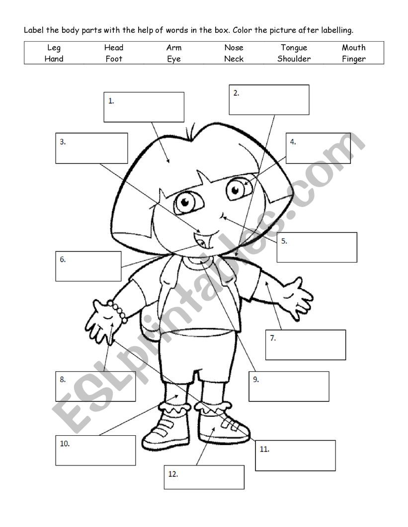 Body Parts worksheet