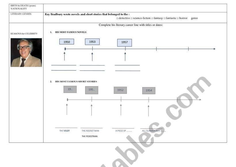 ray-bradbury-his-novels-and-short-stories-esl-worksheet-by-raunie
