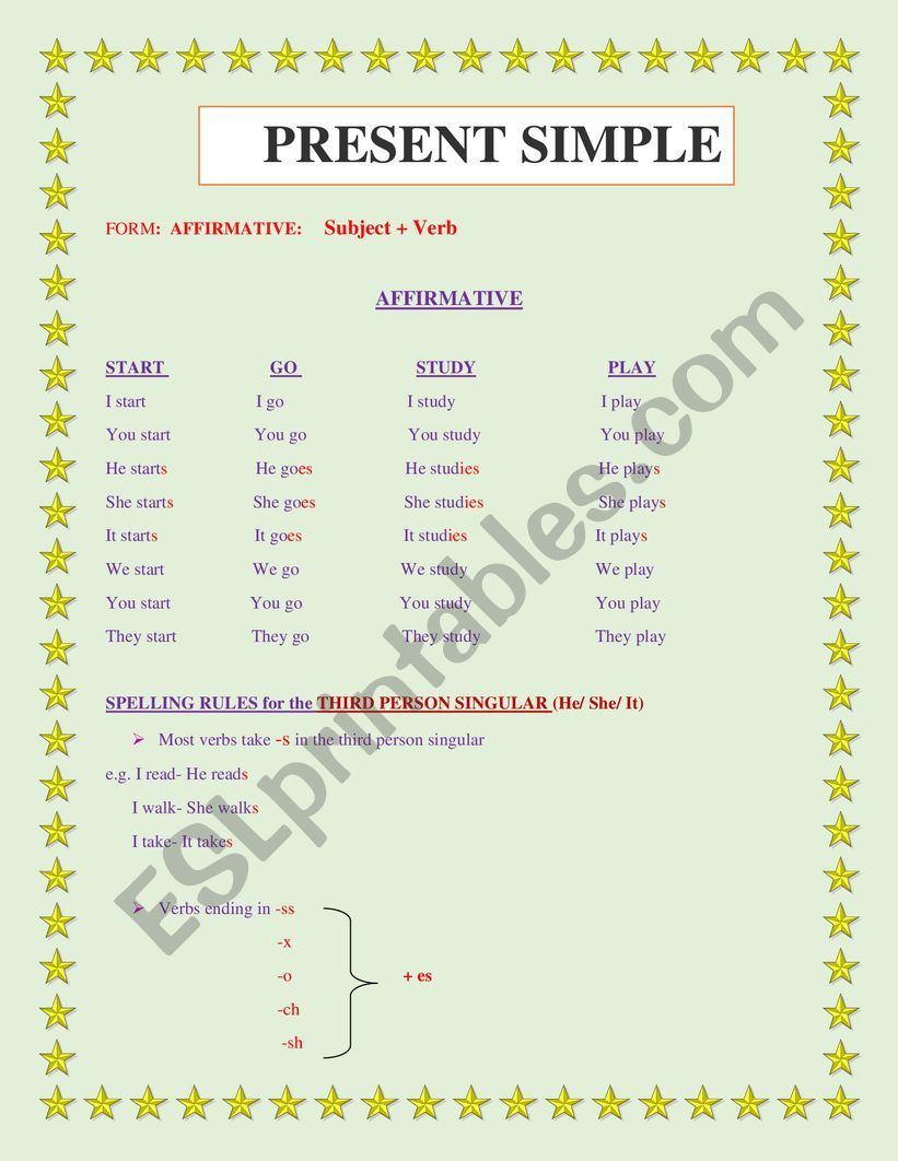 Present Simple worksheet
