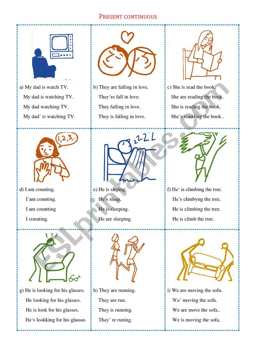 Present Continuous worksheet