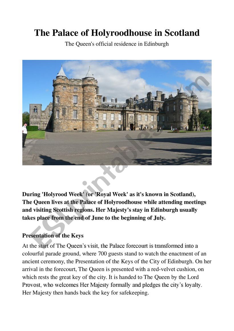 The Palace of Holyroodhouse in Scotland