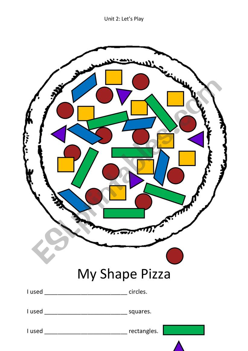 The Pizza (count shapes) worksheet