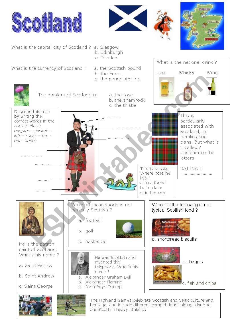 Scotland worksheet